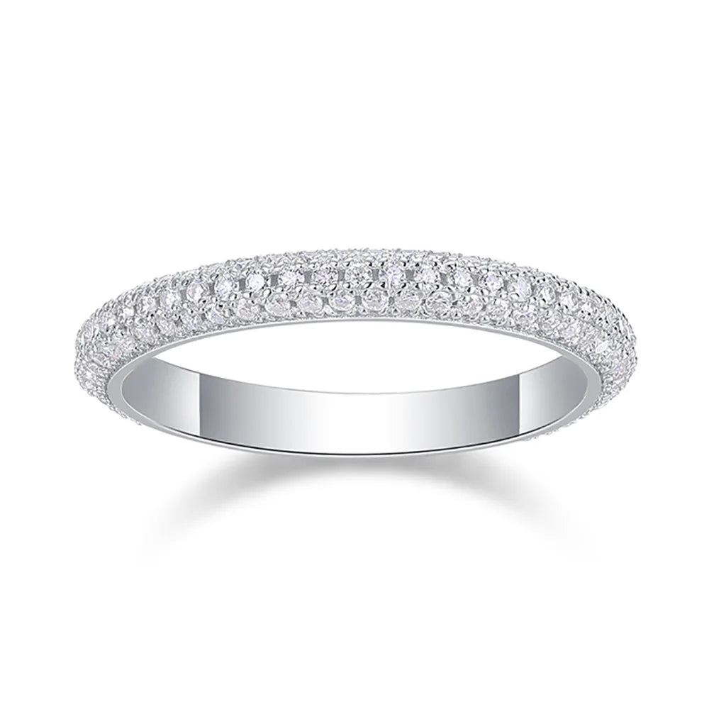 Aliança em prata .925 e moissanite
