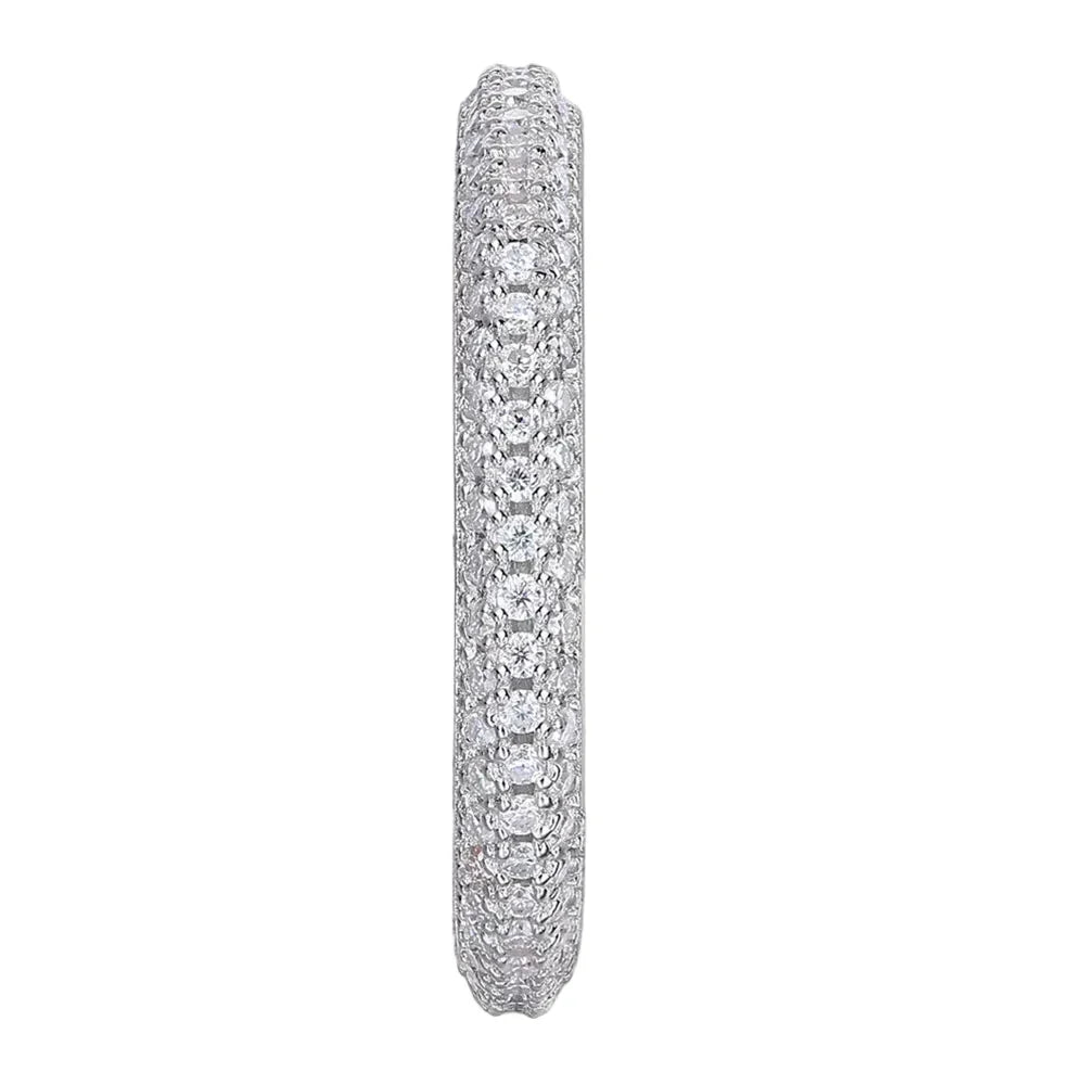 Aliança em prata .925 e moissanite