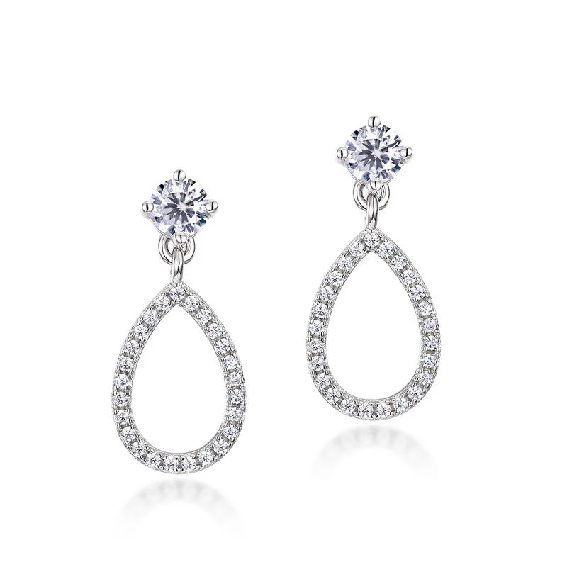 Brinco em prata .925 e 4mm moissanite