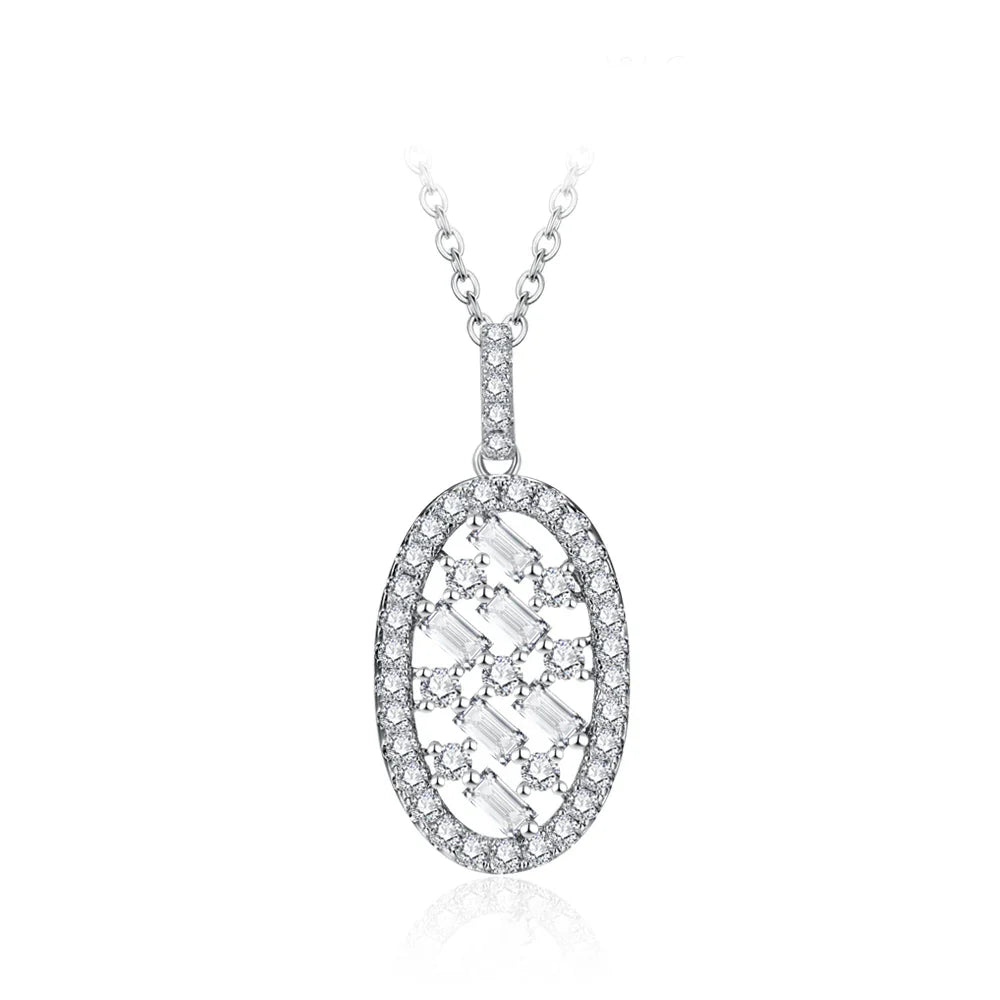 Colar com pingente em prata .925 e moissanite