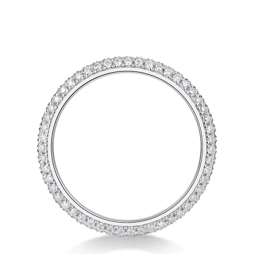 Aliança em prata .925 e moissanite