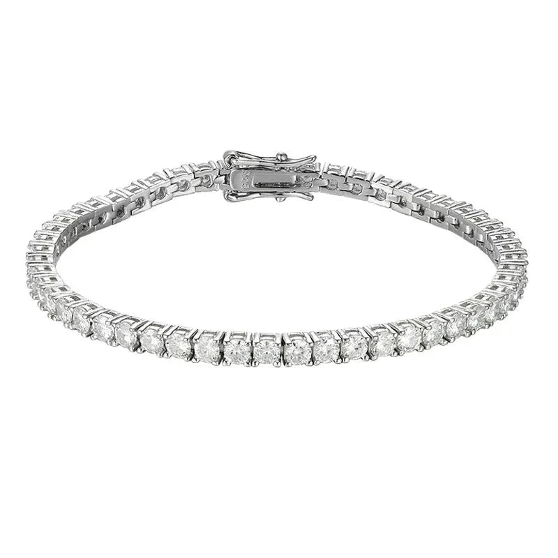 Pulseira Riviera em prata .925 e. 2.5 MM Moissanite
