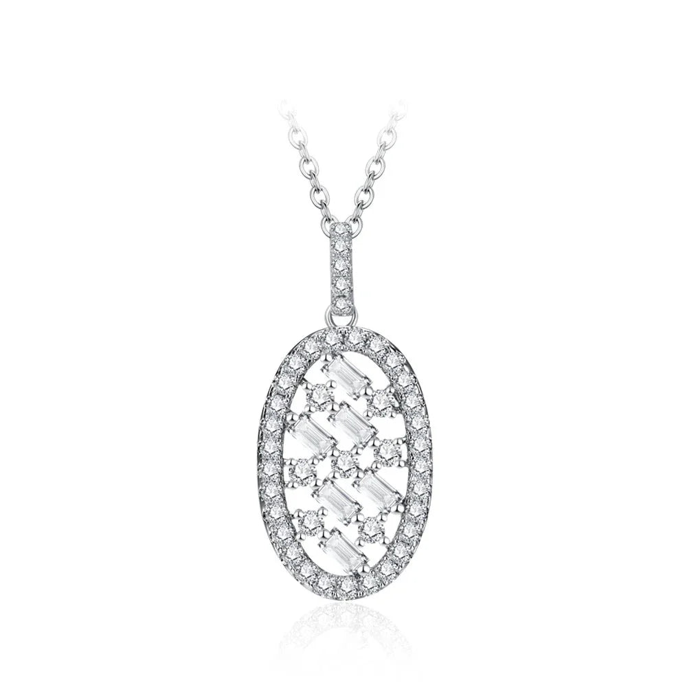 Colar com pingente em prata .925 e moissanite