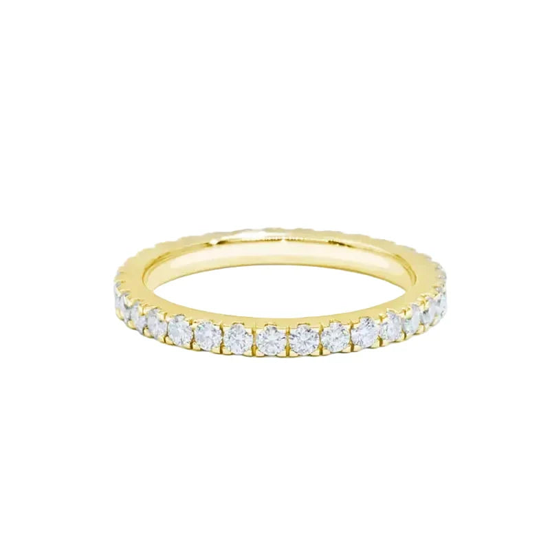 Aliança em prata .925 e 2mm moissanite