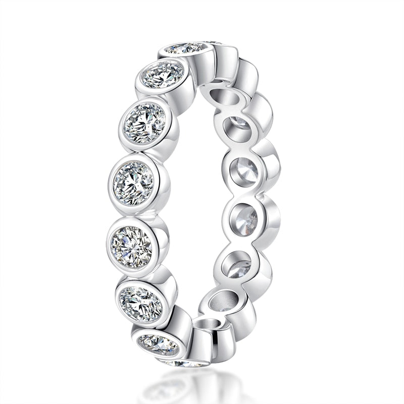 Anel de Noivado em Moissanite com Prata 925 e Banho de Ouro Branco - Yuna Joias - Yuna Joias