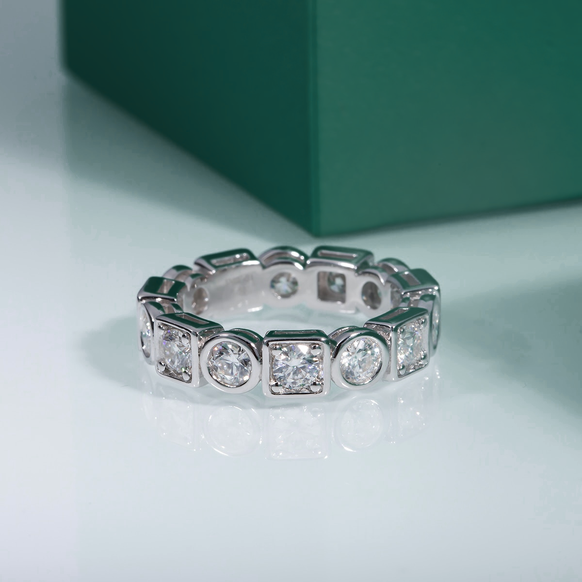 Aliança Moissanite Prata 925 com Banho de Ouro 18k - Yuna Joias - Yuna Joias