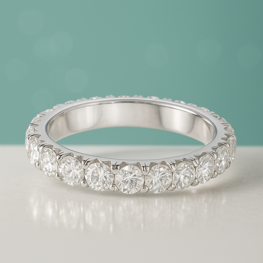 Anel com Moissanite Brilhante em Prata 925 Banhado a Ouro Branco 18k - Yuna Joias - Yuna Joias