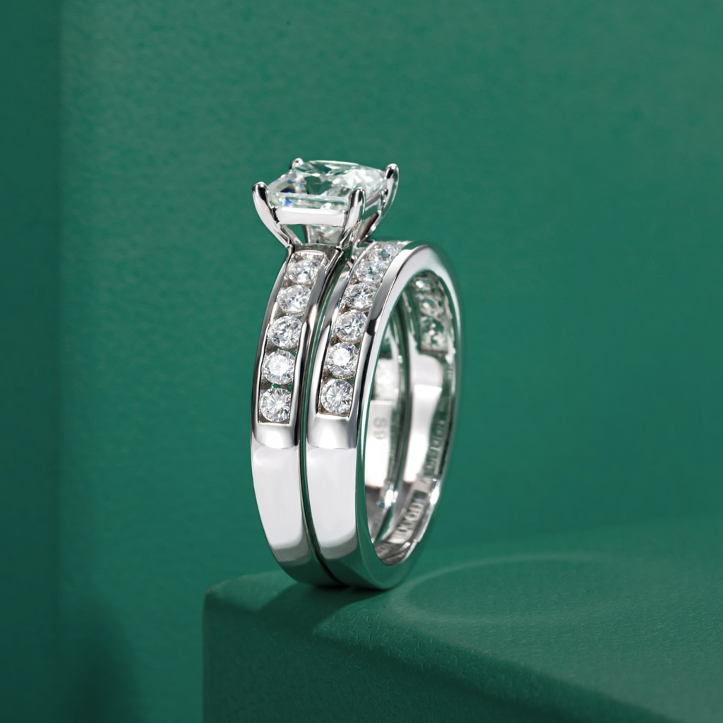 Anel Solitário de Moissanite 1.2ct em Prata 925 com Ouro Branco 18k – Yuna Joias - Yuna Joias