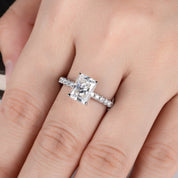Anel Solitário de Moissanite 3 Quilates em Prata 925 com Ouro Branco 18k – Yuna Joias - Yuna Joias