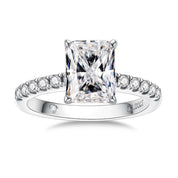Anel Solitário de Moissanite 3 Quilates em Prata 925 com Ouro Branco 18k – Yuna Joias - Yuna Joias