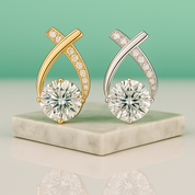 Brinco em Prata 925 com Moissanite - Yuna Joias - Yuna Joias