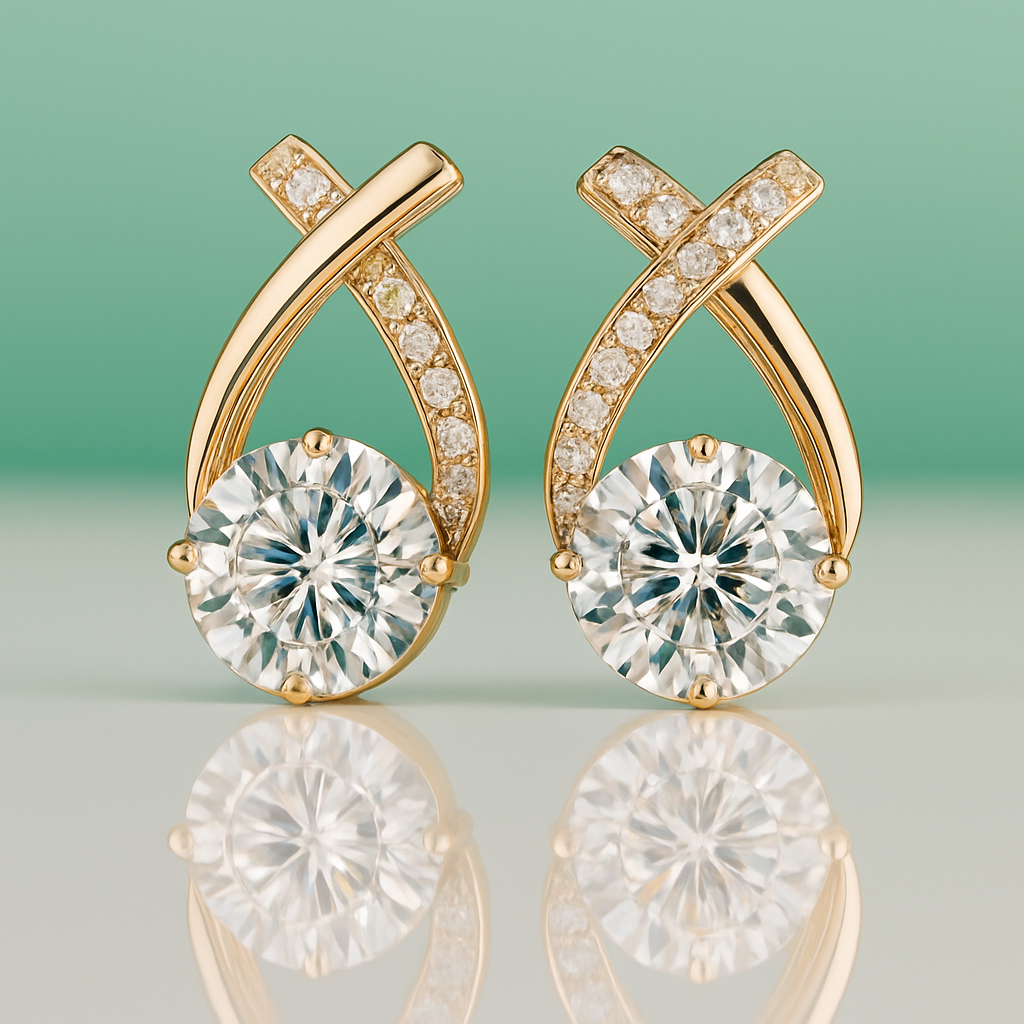 Brinco em Prata 925 com Moissanite - Yuna Joias - Yuna Joias