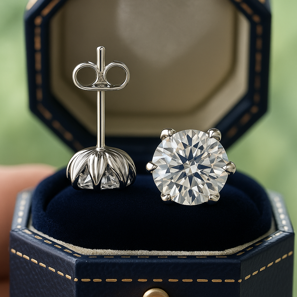 Brinco Flor de Lótus em Prata 925 Moissanite - Yuna Joias - Yuna Joias