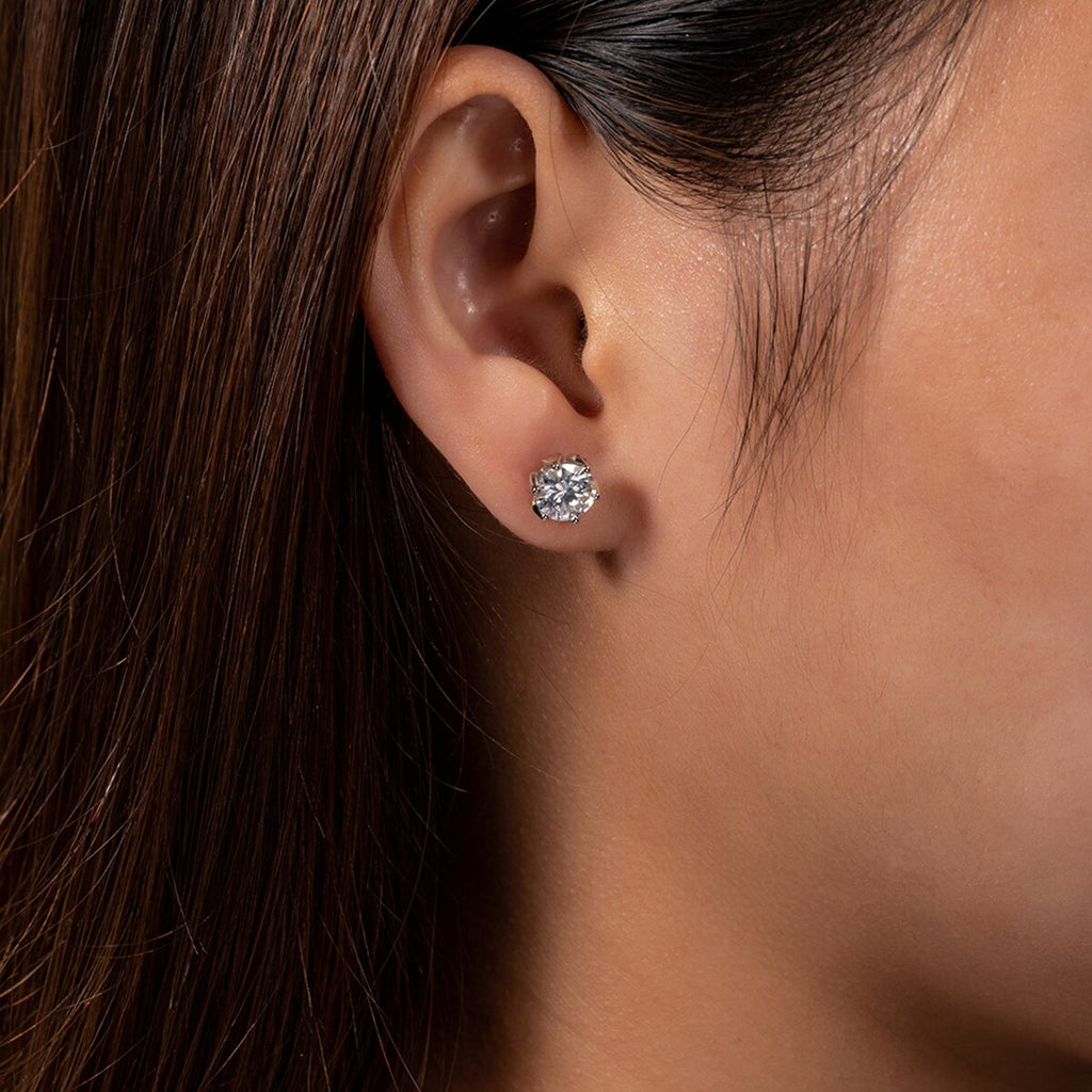 Brinco Flor de Lótus em Prata 925 Moissanite - Yuna Joias - Yuna Joias