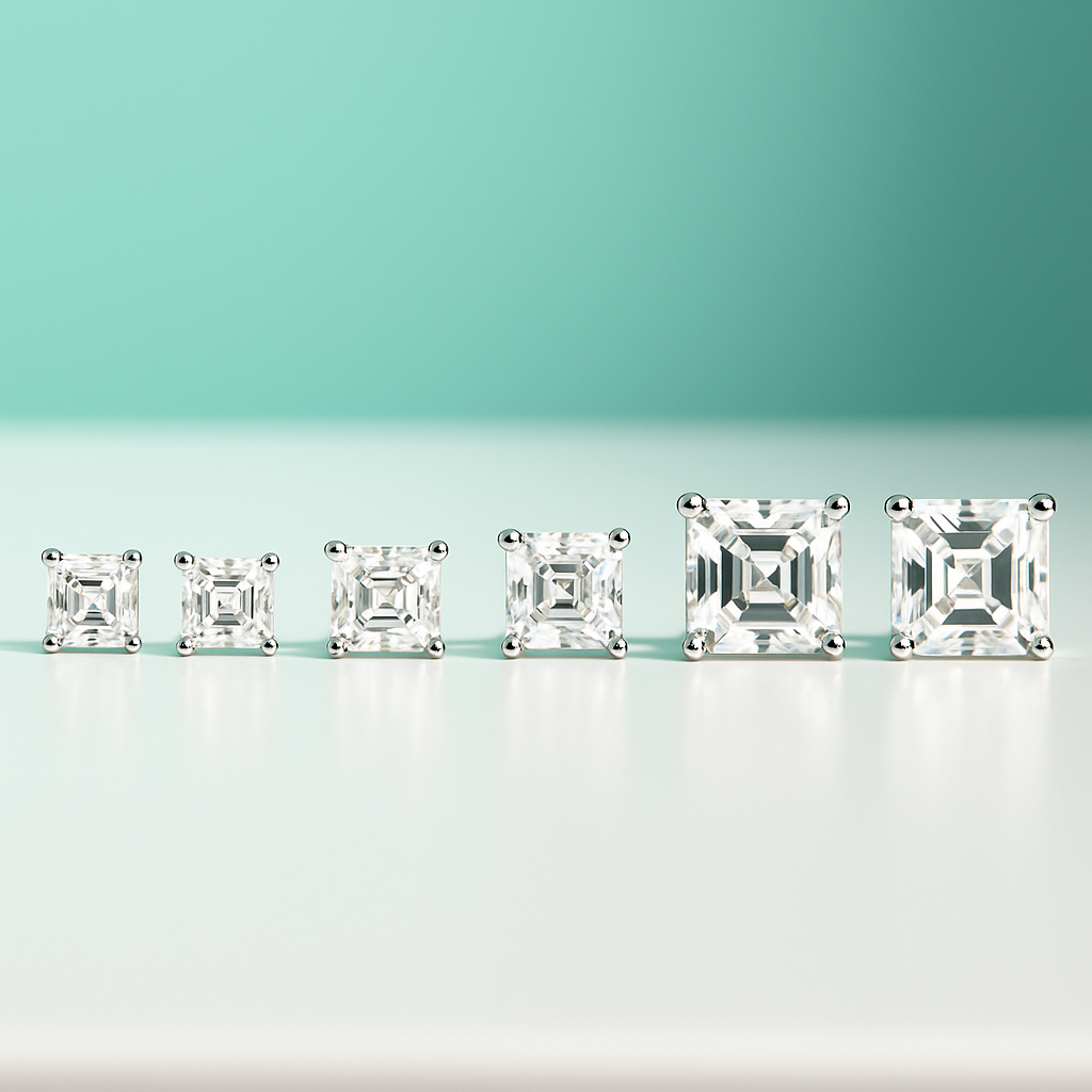 Brinco Moissanite Asscher em Prata 925 com Haste em Ouro 10k – Yuna Joias - Yuna Joias