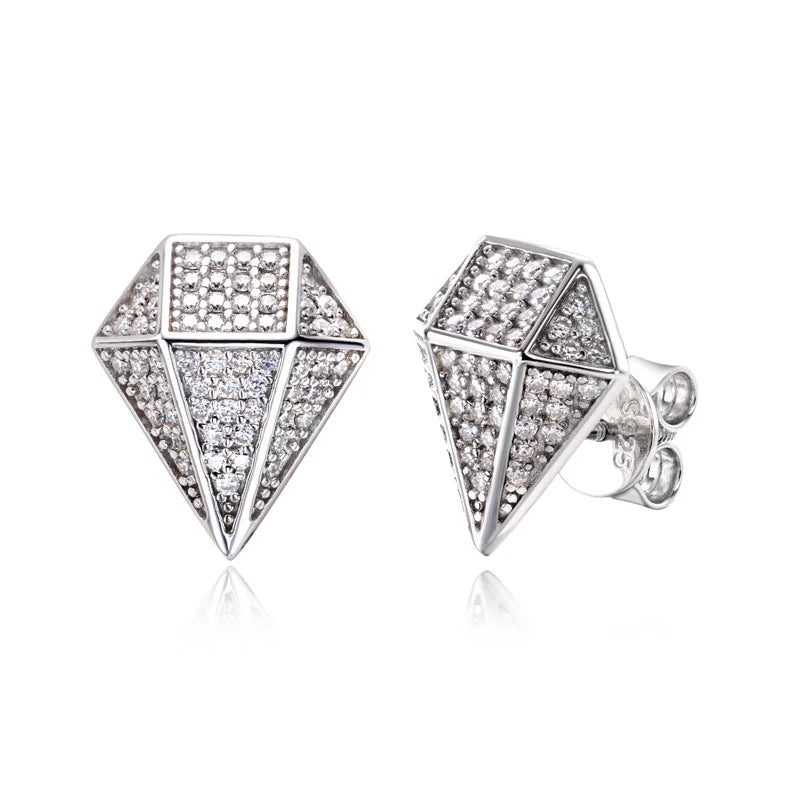 Brinco Prisma Moissanite Prata 925 com Banho de Ouro 18k - Yuna Joias - Yuna Joias