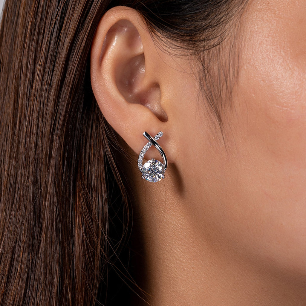 Brinco em Prata 925 com Moissanite - Yuna Joias - Yuna Joias