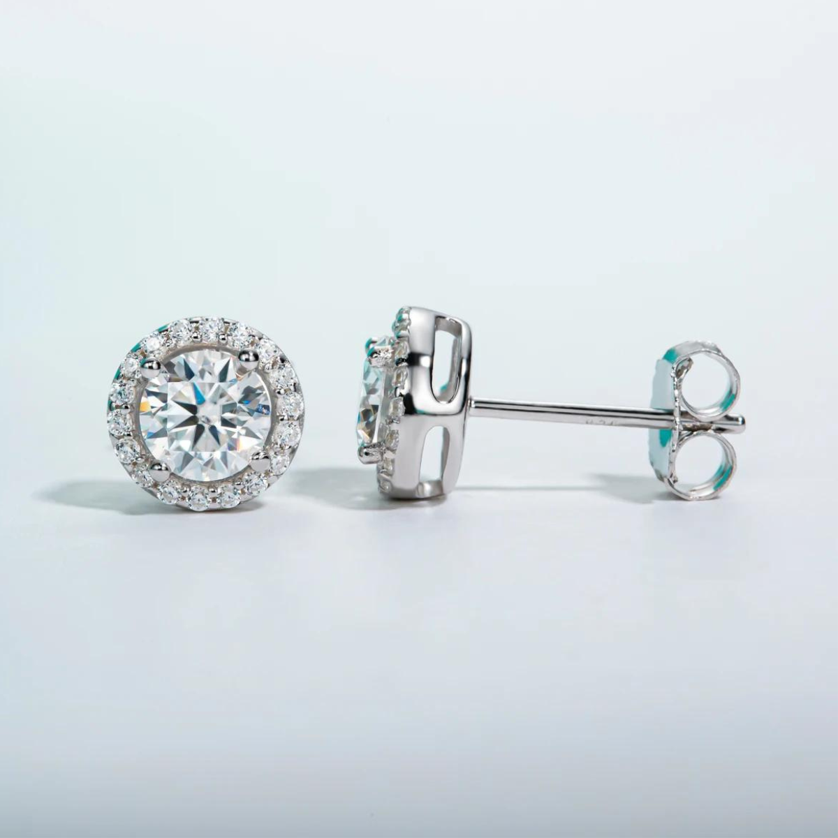 Brincos de Moissanite 1ct com Prata 925 Banhada a Ouro 18k - Yuna Joias - Yuna Joias