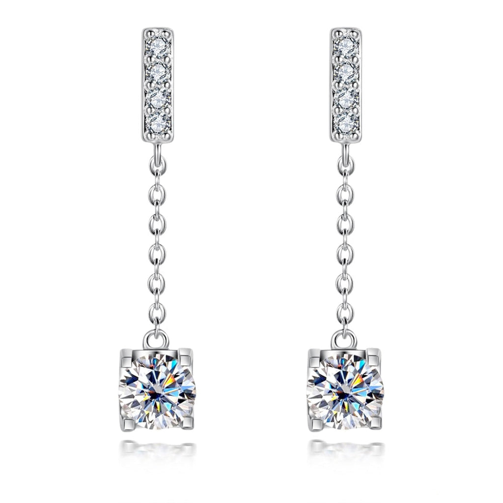 Brincos de Moissanite 2,0ct com Prata 925 e Banho de Ouro 18k – Yuna Joias - Yuna Joias