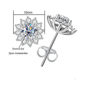 Brinco de Moissanite 1,0 Quilate Flor de Girassol em Prata 925 com Banhado a Ouro 18k – Yuna Joias - Yuna Joias