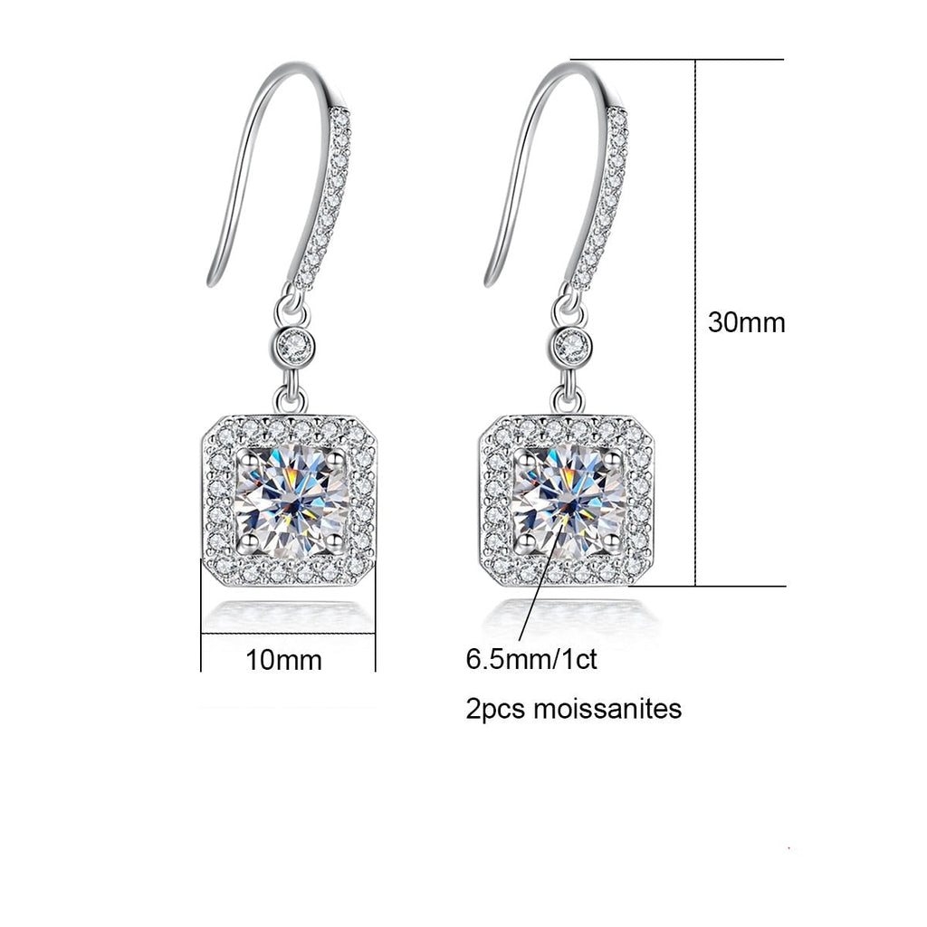 Brincos de Moissanite 2.0 Ct em Prata 925 com Banho de Ouro 18K – Yuna Joias - Yuna Joias
