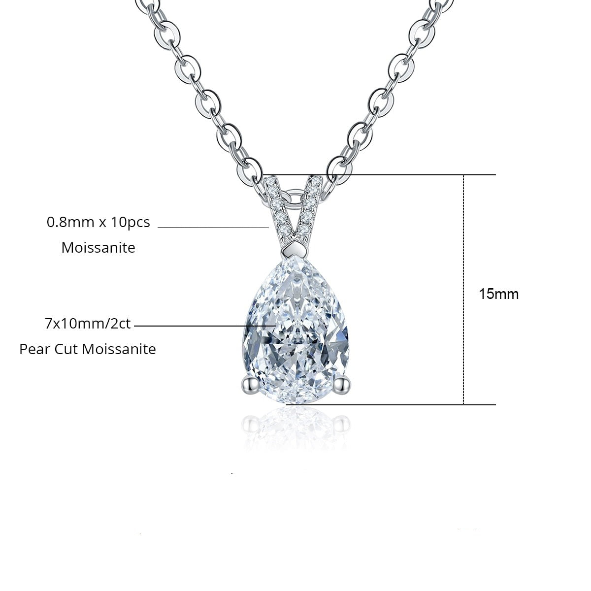 Colar de Moissanite 2.0ct em Prata 925 com Banho de Ouro 18k – Yuna Joias - Yuna Joias