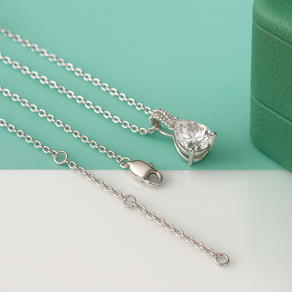 Colar de Moissanite 2.0ct em Prata 925 com Banho de Ouro 18k – Yuna Joias - Yuna Joias