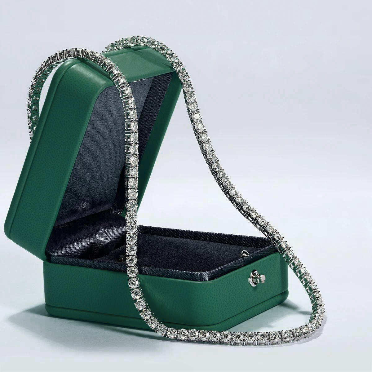 Colar Riviera com Moissanites em Prata 925 e Ouro Branco 18K - Yuna Joias - Yuna Joias