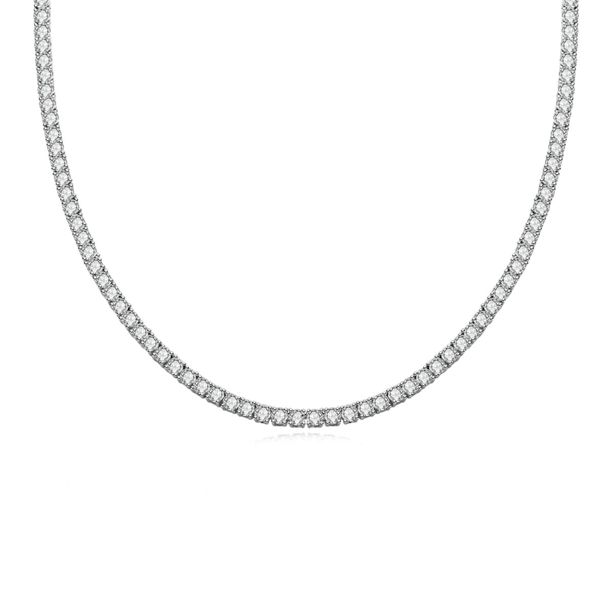 Colar Riviera com Moissanites em Prata 925 e Ouro Branco 18K - Yuna Joias - Yuna Joias