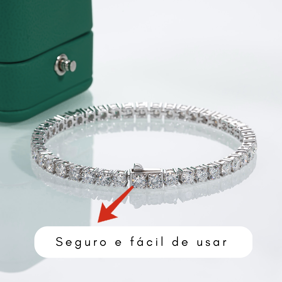 Pulseira Riviera com Moissanites D-VVS1 em Prata 925 com Banho de Ouro 18k - Yuna Joias - Yuna Joias